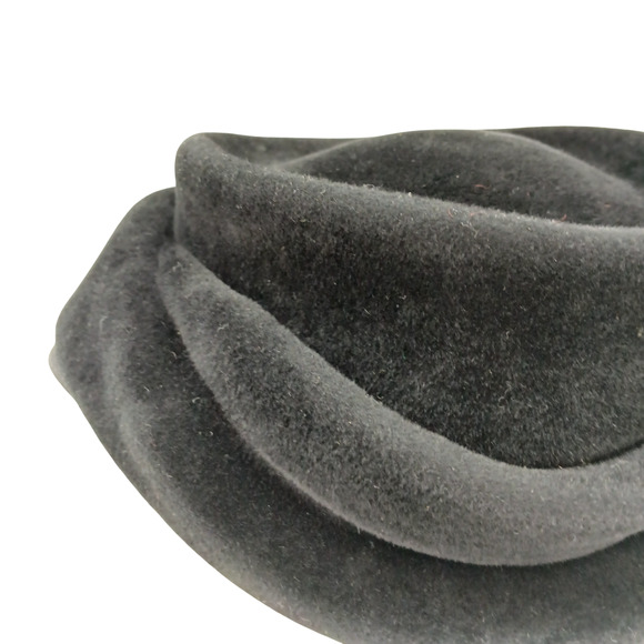 \hanson Body Women’s Faux Fur Black Fluffy Headdress Pill Hat Made in France - Picture 9 of 14